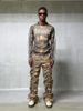 Men's Camouflage Pleated Cargo Pants Loose Fit Drawstring Casual High Street Trendy Outdoor Tactical Pants_viptrois.com