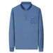 Nordmann Cross-Border Foreign Trade Middle-Aged Long-Sleeved T-Shirt Polo Men's Spring And Autumn Business Casual Top Solid Color_viptrois.com