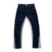 Men's Clothing Design Contrast Color Stitching Tassel Jeans High Street Color Matching Slim Fit Flared Trousers_viptrois.com