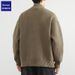 Romon Men's Casual Stand Collar Jacket 2024 Autumn New High-end Sweater Loose Fit Cardigan Coat_viptrois.com