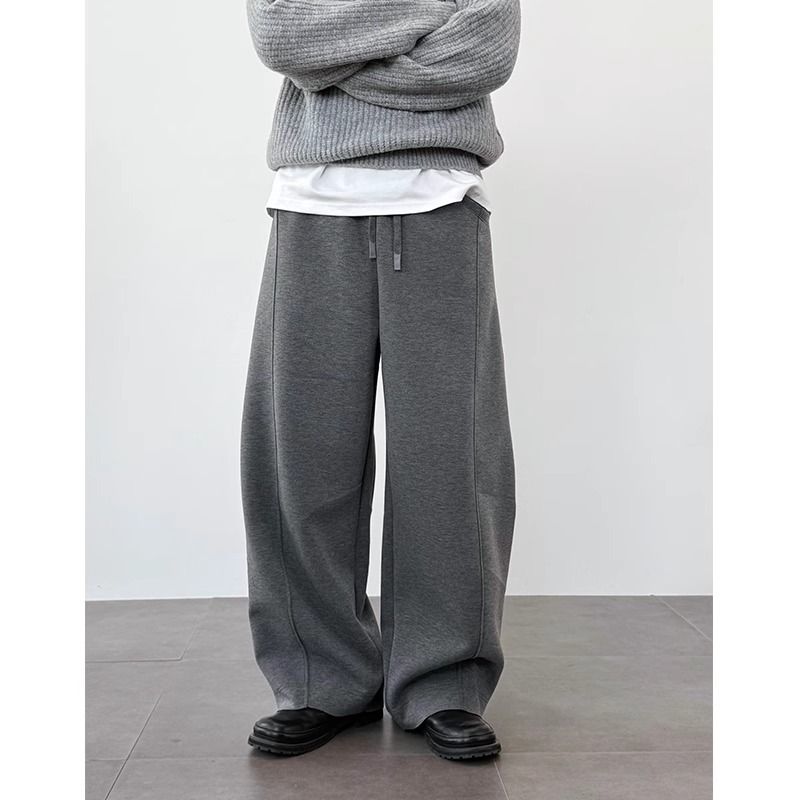 Retro Style Men's Casual Pants - Loose Fit Drop Crotch Joggers With Vintage Cargo Design For Spring & Autumn_viptrois.com