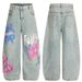 2025 Autumn New American Style Graffiti Print Loose Casual Jeans For Men And Women Slimming Scimitar Pants_viptrois.com