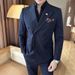 Men's Peak Lapel Double-Breasted Suit 3-Piece Set – Slim Fit Business Casual Blazer With Waistcoat & Trousers (Stretch Comfort)_viptrois.com