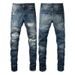 Men's Clothing European And American Trendy Brand Men's Ripped Jeans Men's Casual Pants Slim Fit Patchwork Men's Denim Trousers 9309_viptrois.com