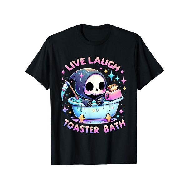 Camiseta Con Dicho Divertido - Viva La Carcajada Tostadora Baño Esqueleto Hecho En EE. UU._viptrois.com