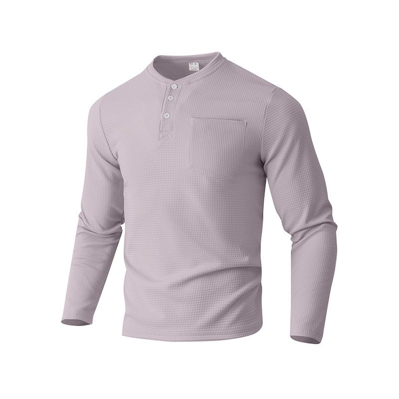 Men's Henley Shirt Long Sleeve - Breathable Button-Up Polo With Wrinkle-Resistant Fabric (6 Colors) | Smart Casual & Business Casual Essential_viptrois.com