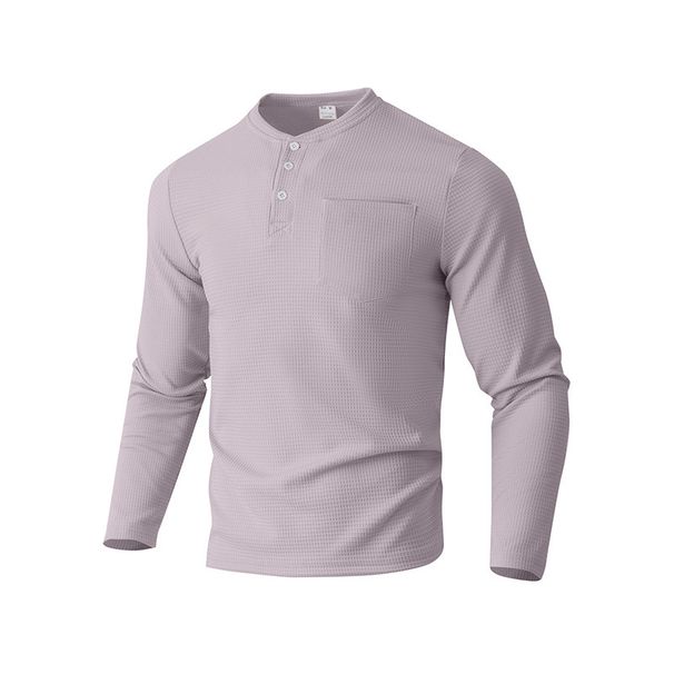 Men's Henley Shirt Long Sleeve - Breathable Button-Up Polo With Wrinkle-Resistant Fabric (6 Colors) | Smart Casual & Business Casual Essential_viptrois.com