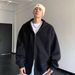 Autumn New 420g Heavy Cardigan Sweater Men's And Women's Trend Loose Casual Solid Color Hooded Sweater Ks001_viptrois.com