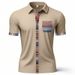 Men's Clothing TK New Summer Men's Loose Casual Light Luxury Bohemian Style Contrast Color Shirt Short Sleeved Cardigan_viptrois.com