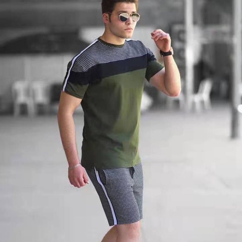 2025 New Summer Short Sleeved Shorts Ice Silk Casual Loose Men's Set_viptrois.com