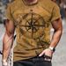 Men's T-shirt 3d Vintage Compass Pattern 3d Print T-shirts Men Women Fashion T Shirt Hip Hop Tops Tees Outdoors Clothes Male_viptrois.com