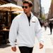 Men's Slim-Fit Half-Zip Sweater - Winter Fleece-Lined Stand Collar Pullover (S-3XL, 380GSM, 8 Colors)_viptrois.com