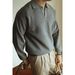 Men’s Vintage V-Neck Knit Sweater – Oversized Pullover With Lapel Collar (M-4XL) – Warm & Stylish (Black/Grey/Beige)_viptrois.com