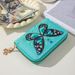 Hot Selling Women's Mini Wallet With Butterfly Embossed PU Material Flower Zipper Card Holder Mobile Phone Bag_viptrois.com
