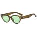 Popular Cat Eye Rice Nail Small Frame Sunglasses Running Volume Plastic Teeth Men And Women Street Shooting Sunglasses Version_viptrois.com