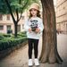 Mother & Kids INS Girls Letter Pattern Printed Casual Sweatshirt And Leggings Girls Spring Suit_viptrois.com