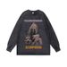 Round Neck Sweatshirt High Street Hip Hop Oversize Loose Washed Vintage Pure Cotton 280G_viptrois.com
