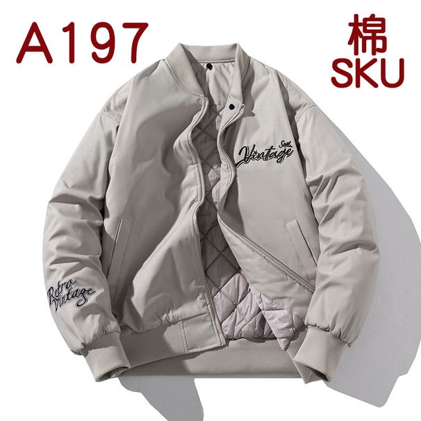 CT Autumn Winter New Men's Youth Student Thickened Baseball Jacket Couple Vintage Cotton Coat_viptrois.com