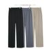 Men's Lightweight Breathable Dress Pants – Slim-Fit Straight Cut With Wrinkle-Resistant Polyester For Office & Travel (Black/Dark Grey/Khaki)_viptrois.com