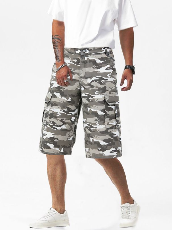 Men's Clothing Men's Casual Khaki Camouflage Shorts Best Selling High Street Fashion Land Camouflage Shorts_viptrois.com