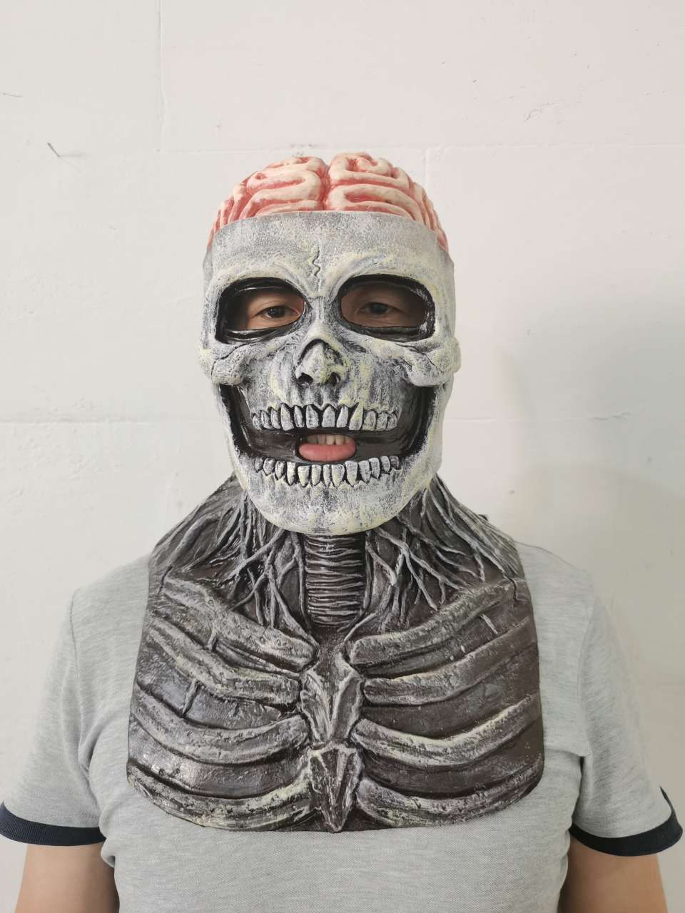 Unisex Scary headgear funny scary screaming latex mask Halloween skull mask_viptrois.com