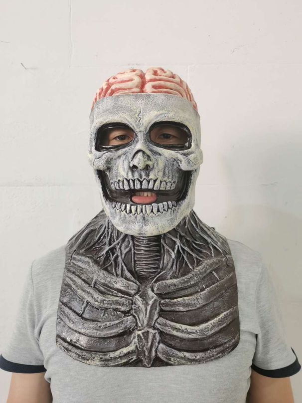 Unisex Scary headgear funny scary screaming latex mask Halloween skull mask_viptrois.com