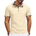 Men's Clothing Men's Heavyweight Quick Drying Color Blocked Shirt Loose Fitting Casual Business Short Sleeved Button Down Summer Top_viptrois.com