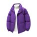 Men's Winter Cotton-Filled Jacket - Loose Fit Casual Stand Collar Coat For Unisex Fashion (Black, Purple, Olive, Khaki)_viptrois.com