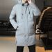 Men's Winter Hooded Puffer Jacket - Lightweight Warm Zip-Up Coat With Side Pockets, Slim Fit, All-Day Comfort (Black/Green/Gray, Sizes M-8XL)_viptrois.com