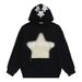Men's Retro Fleece Hoodie With Spray Print & Towel Embroidery, Streetwear Pullover, Loose Fit, Trendy Design, Unisex Casual Sweatshirt_viptrois.com