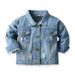 kid's clothing Stylish hooded denim jacket with neutral zipper long-sleeved jacket for children_viptrois.com