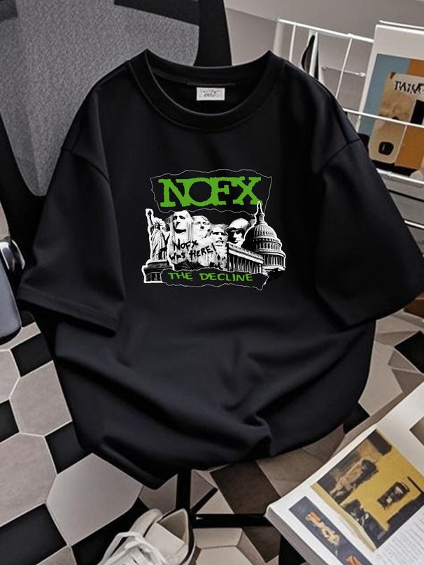 Unisex Cotton T-Shirt The Decline NOFX Eric Melvin Fat Mike Erik Sandin S-5XL Comfortable Summer Streetwear Graphic Casual Slightly Stylish_viptrois.com