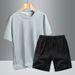 2025 Summer New Couple Ice Silk Short Sleeve Set Men's Women's Fashion Simple And Versatile T-Shirt Outdoor Sports Rest_viptrois.com