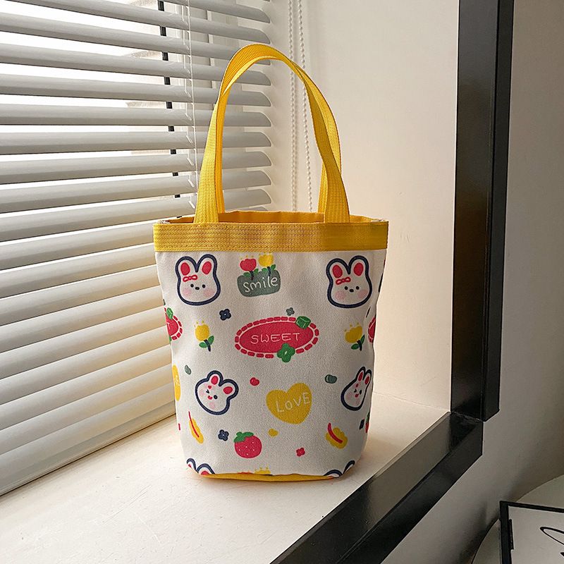 Women’s Bags Canvas Bag Tote Bag Office Worker Lunch Box Bag Cartoon Cute Bucket Small Bag Original Lunch Bag_viptrois.com