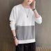 Spring And Autumn Sweater Men's Clothes Trend Loose Long Sleeve Shirt Versatile Bottom Autumn Men's Top_viptrois.com