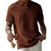Men's Solid Color Collared Button Down Short Sleeved Shirt Casual Everyday Style_viptrois.com