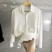 Men's Clothing Autumn Seamless Buttoned White Shirt Men's Drape Long Sleeve Hair Stylist Pure White Loose Casual Chiffon Shirt Small Fresh_viptrois.com