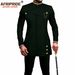 Men's Slim Fit African Print Two-Piece Set – Breathable Polyester Muslim Prayer Outfit_viptrois.com