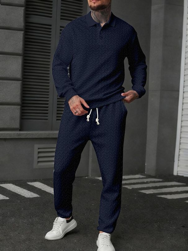 Men’s Wheat-Grain Polo & Pants Set – Premium 95% Polyester Casual Outfit (S-XXXL, White/Grey/Black/Army Green/Navy/Khaki)_viptrois.com