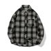 Men's Clothing Retro Long Sleeve Shirt Men's Vintage Plaid Long Sleeve Shirt – Casual Flannel Shirt With Brushed Lining_viptrois.com