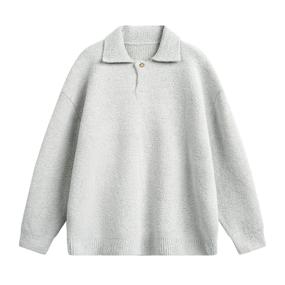 Pure Vintage Texture Seagull Sweater Autumn Winter New Thickened Warm Half-Fleece Turn-Down Collar Knitted Top Coat_viptrois.com