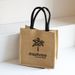 Beach Bag Vintage Tote Bag Natural Linen Simple Shopping Bag Flax Jute Tote With Hand Gift_viptrois.com