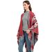 Unisex Women's fashion leopard cape large jacquard travel tassel split cape_viptrois.com