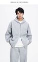 Heavy 500G Anti-wrinkle Hooded Double Zipper Sweater Men's Loose Jacket_viptrois.com