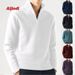 Cross-Border Woolen Warm Knitted Autumn Winter Men Thickened Top Zipper Collar British Style Foreign Trade Solid Color_viptrois.com