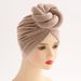 New solid color ethnic Baotou hat three dimensional twist ball turban hat_viptrois.com