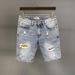 Men's Clothing Summer Fashion Denim 5 Point Shorts Ins Style Fashion Straight Tube Ripped Shorts_viptrois.com