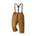 kid's clothing Boys' single-breasted long-sleeved floral shirt and gentlemen's overalls two-piece set_viptrois.com
