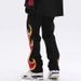 Men's Clothing SWAG street flame print hip-hop personality straight all-match casual men and women couple jeans_viptrois.com