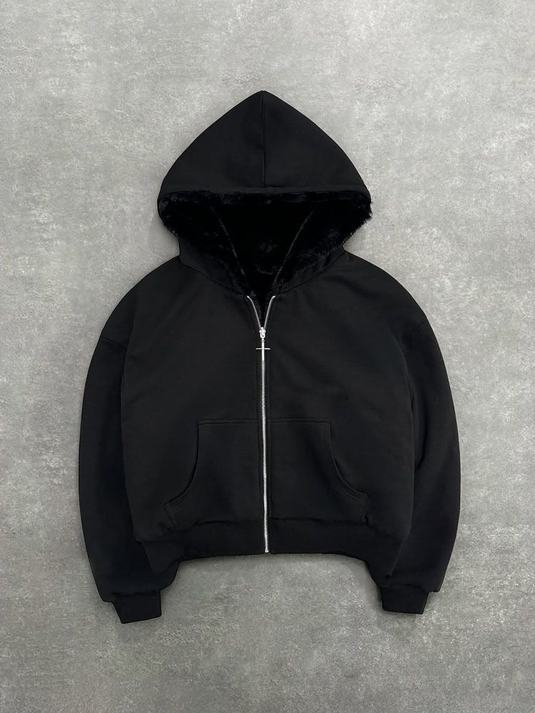 Men's Clothing Hooded Sweatshirts Retro Leopard Print Zipper Hoodie Loose Personality Tops_viptrois.com